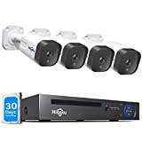 [Person Vehicle Detection] Hiseeu 4K PoE Security Camera System,8 Ports 16CH PoE NVR with 4Pcs 5MP IP Security Camera for Outdoor, Waterproof,Smart Detection/Playback,1TB HDD,Home Surveillance Kits