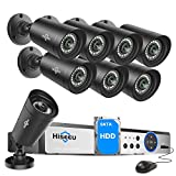 [H.265+ Face Detection] Hiseeu 5MP 8ch Wired Security Camera System 3TB HDD Home CCTV Camera Security System w/8pcs Security Cameras Outdoor&Indoor,Remote Access,Motion Detect,Night Vision,24/7 Record