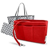 AlgorithmBags Purse Organizer Insert | designed for LV Neverfull GM MM PM | Luxury Bag Shaper Liner Divider Protector | 3mm Felt (MM, Cherry)