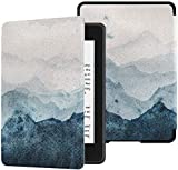 Colorful Star Slimshell Case for Kindle Paperwhite 10th Generation, 2018 Releases, Blue Mountains Artwork Leather Smart Cover with Auto Sleep/Wake for Amazon Kindle Paperwhite 2018 Watercolor Mountain
