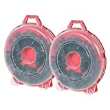 IRIS USA 24" Wreath Storage Container With Latches and Handle, 2 Pack, For Holiday Garland/Wreath, Holiday Decorations, and Heavy Duty, Portable, High Protection, and Space Saving Storage, Clear/Red