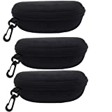 ZZ Sanity (3PCS) Portable Travel Zipper Sunglasses Hard Case Eyes Glasses Box Bag (3pcs-Black)