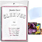 40 Pack Jumbo Pokemon Card Sleeves Fitted for Large Oversized Trading Cards Games and Big Photo with Premium Quality Clear Thermo Plastic Protection - X-Large 5.9”x8.1” (NO Cards)