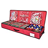 Yescom Christmas Wrapping Paper Storage Box Divider Xmas Decor Organizer Container, Red