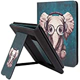 KANNIL Case for All-New Kindle Paperwhite(10th Generation, 2018 Released), Premium PU Leather Protective Smart Cover with Foldable Stand/Hand Strap and Auto Sleep/Wake (Elephant)