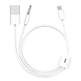 [Apple MFi Certified]2 in 1 Audio Charging Cable Compatible with iPhone,Lightning to 3.5mm Aux Cord Audio Jack Works with Car Stereo Speaker Headphone Car Charger Support iPhone 12/11/11 Pro/XS/XR/8/7
