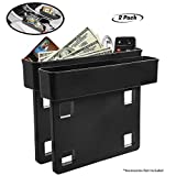 Lebogner Between Car Seat Gap Filler Organizer, 2 Pack Side Of Center Console Storage Box For Money, CellPhone, Coins and Keys, Multifunction Crevice Pocket Caddy Catcher, Vehicle Interior Accessories