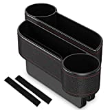 ZREE 2 Pack Car Seat Gap Organizer Storage Box Automotive Front Seat Filler with Cup Holder Console Side Pocket for Cellphones Keys Cards Wallets Passenger Side&Driver Side