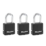 Master Lock M115XTRILF Magnum Heavy Duty Outdoor Padlock with Key, 3 Pack Keyed-Alike