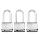 Master Lock M1XTRILH Magnum Heavy Duty Padlock with Key, 3 Pack Keyed-Alike