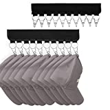 CHIVOLONA Hat Organizer Holder, Cap Holder with 10 Holder Clips for Room Closet, Hat Organizer to Hang Baseball Hats, Ball Caps, Winter Beanie & Accessories, Fits All Size Hangers (2 Pack)