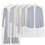 5 Pack - Simplehouseware 40-Inch Translucent Garment Bags with Zipper for Suits, Dresses, Costumes, Uniforms