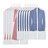 Univivi 40/54inch[10-Pack] Hanging Garment Clear Bags for Travel, Garment Bags, Washable Clothes Covers Garment Bag for Dress,Coat,Gown Storage