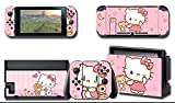 Alvhntr hello kitty Vinyl Skin Decal Stickers for Nintendo Switch, Anime Protector Wrap Cover Protective Faceplate Full Set Console Joy-Con Dock (hello kitty 2557)