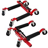 XtremepowerUS Set of (2) Wheel Dolly Car Skates Vehicle Positioning Hydraulic Tire Jack Ratcheting Foot Pedal Lift Hydraulic Car Wheel Dolly, 1,250lbs