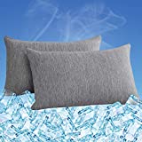 COISINI Pillowcase Queen Size, 2 Pack Hidden Zipper Arc-Chill Cooling Pillowcases with Double-Side Design [Oeko-TEX Certified], Anti-Static, Skin-Friendly, Machine Washable Pillow Cases - Grey