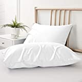 BEDELITE Bamboo Pillow Cases Queen Size Set of 2, White Coolling Pillow Cases for Hot Sleepers & Night Sweats, Breathable and Ultra Soft Envelope Pillowcases, 20"x30"
