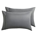 Bedsure Queen Pillowcases Set of 2 - Dark Grey Pillow Cases Queen Size 2 Pack 20 x 30 inches, Brushed Microfiber, Pillow Case Covers with Envelop Closure