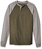Hanes Men's Long-Sleeve Beefy Henley T-Shirt - 3X-Large - Camouflage Green/oxford Gray