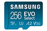 SAMSUNG EVO Select Plus Micro SD Memory Card + Adapter, 256GB microSDXC 130MB/s Full HD & 4K UHD, UHS-I, U3, A2, V30, Expanded Storage for Phone, Gaming, Tablet, MB-ME256KA/AM