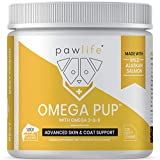 pawlife Omega 3 Fish Oil Treats for Dogs – Veterinarian Formulated Soft Chews with Omega 3 6 9 - Fatty Acids EPA & DHA – Supports Heart, Brain & Joint – Promotes Allergy Itch Relief Skin & Coat