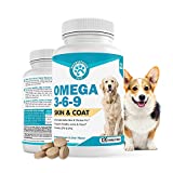 Wanderfound Pets - Omega 3-6-9 Skin and Coat Fish Oil for Dogs, Fatty Acid for Dogs’ Joint and Heart Health, Chewable Vitamins for Dogs Fur and Skin, Smoked Salmon and Liver Flavor, 120 Tablets