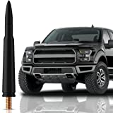 Bullet Antenna for Ford F-150 XL XLT 2009-2023 - Highly Durable Premium Truck Antenna 5.45 Inch - Car Wash-Proof Radio Antenna for FM AM - Black, 50 Caliber Design - Ford F150 Accessories