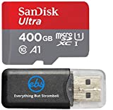 SanDisk 400GB Ultra microSDXC UHS-I Memory Card 100MB/s, C10, U1, Full HD Works with Nintendo Switch Neon Video Game Bundle with (1) Everything But Stromboli Memory Card Reader