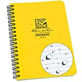 Rite In The Rain Weatherproof Side-Spiral Notebook, 4 5/8" x 7", Yellow Cover, Journal Pattern (No. 393)