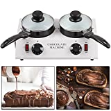 ZXMOTO Chocolate Tempering Machine 110V Electric Chocolate Fondue Melter Chocolate Melting Pot Adjustable Temperature Perfect for Halloween Parties-Double Boiler Pot