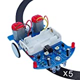 5 Pack D2-5 Smart Car Kit Soldering Project Line Following Robot for Fun Educational Electronic Learning Practicing with English Manual by VOGURTIME