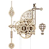 UGEARS Aero Clock 3D Wooden Puzzles for Adults Idea 3D Puzzle Clock to Build DIY Wooden Puzzle Mechanical Clock Kit - Wall Clock with Pendulum Wood Model Kit