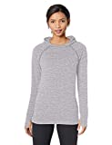 Amazon Essentials Women's Brushed Tech Stretch Popover Hoodie, Grey, Space Dye, XX-Large