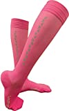 Lace Poet Reflective Knee High Compression Sport Socks (Bright Pink)