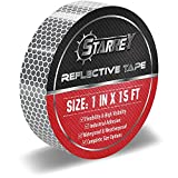 STARREY Flexible Reflective Tape White Silver 1 Inch X 15 Feet High Intensity Grade DOT-C2 Safety Tape Waterproof Conspicuity Trailer Reflector