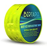 Yellow Reflective Tape,DOT-C2 Outdoor Safety Tape,High Viscosity, Waterproof, Fade Resistant,Durable,Reflector Conspicuity,Weather and Moisture Resistant,2 in  20 FT