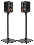 Universal Speaker Stands with Cable Management, Stands for Satellite Speakers & Bookshelf Speakers Holds to 22lbs, 33.6 Inch Surround Sound Speaker Stands 1 Pair (PGSS2)