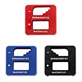 Katzco Precision Demagnetizer-Magnetizer - Pack of 3 Colors - Black, Red, Blue - for Screwdrivers, Small Tools, Small, Big Screws, Drills, Drill Bits, Sockets, Nuts, Bolts, Nails, Construction Tools