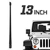 Rydonair Antenna Compatible with Jeep Wrangler JK JKU JL JLU Rubicon Sahara (2007-2023) | 13 inches Flexible Rubber Antenna Replacement | Designed for Optimized FM/AM Reception