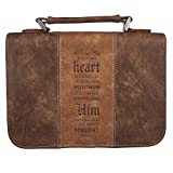 Christian Art Gifts Men's Classic Bible Cover Trust in The Lord Proverbs 3:5, Brown Faux Leather, Medium