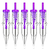 Wormhole Tattoo Cartridge Needles, 50pcs Mixed Sizes Disposable Tattoo Needles 3RL 5RL 7RL 9RL 11RL Round Liner for Tattoo Pen Cartridge Machine Permanent Makeup (RL)