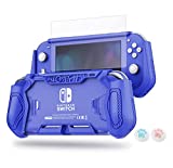 Switch Lite Protective Case for Nintendo, LeyuSmart Daily Gift (Ergonomic /Sturdy /Full Protection) Gift Idea with HD Screen Protector & Thumb Grip Caps for Family Happy Hours, Blue