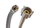 Fluidmaster B1T16 Toilet Connector, Braided Stainless Steel - 3/8 Female Compression Thread x 7/8 Female Ballcock Thread, 16-Inch Length