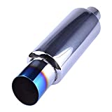 EVIL ENERGY Exhaust Muffler, Stainless Steel Exhaust Tip, Universal 15" Length (Burnt, 2'' Inlet 3'' Outlet)