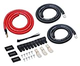 Recoil PBG3 True Spec 1/0 Gauge 99.99% Oxygen Free Copper Wire Big 3 Amp Wiring Upgrade Kits for Car Audio Systems up to 350 Amps