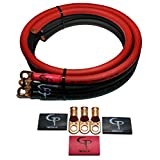 GP Car Audio Big 3 UPGRADE wiring Kit OFC TRUE 1/0 AWG GAUGE RED and BLACK