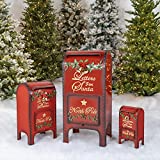 Zaer Ltd. Life-Size Christmas Outdoor Santa North Pole Mailbox Iron Commercial Christmas Decoration Letters for Santa Mailbox Set of 3