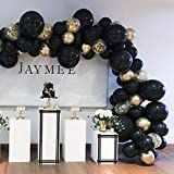 Beaumode DIY Black and Gold Balloon Garland Arch Kit for 30th 40th Birthday New Year’s Eve Countdown Backdrop Thanksgiving Retirement Wedding Graduation Anniversary Party Decoration