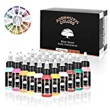 SAGUDIO Airbrush Acrylic Paint 24 x 30ml Basic Colors with Color Wheel Ready to Airbrush Set, Water Based Waterproof Quick Drying for Airbrushing Model, Shoes, Leather, Wall & Glass