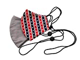 Face Mask with lanyard American flag reusable cloth face mask washable PACK OF 2 Grey facemasks hang on neck masks